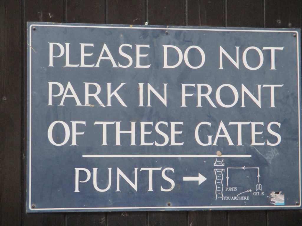 Punts signage, Cambridge